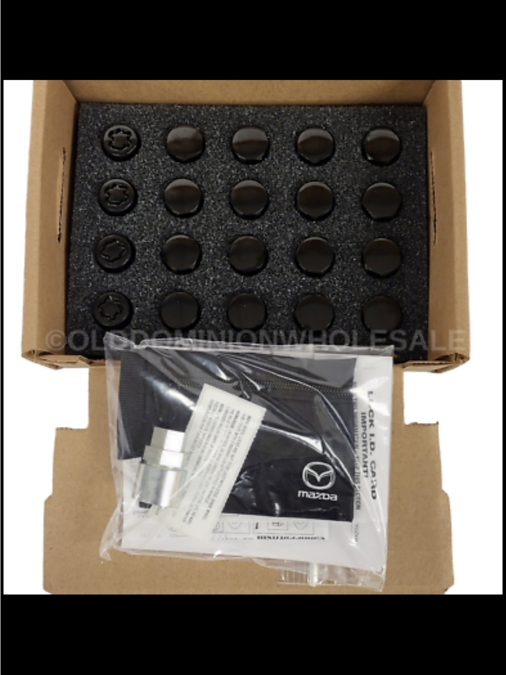 Mazda Black Lug Nut Cover Cap Set - OEM Style - brand new